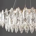 Modern Luxury Crystal Chandelier with Hanging Crystal Pieces and Metal Frame