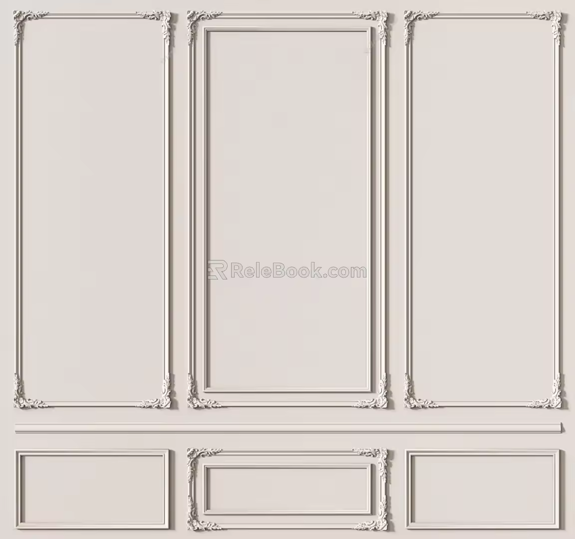 Wall panel line background wall 3d model