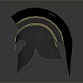 Ancient Weapon Gear Spartan Style Helmet With Metallic Finish Black Crest And Gold Accents