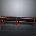 Wooden Household Bench With Long Divided Sections And Brown Wooden Legs