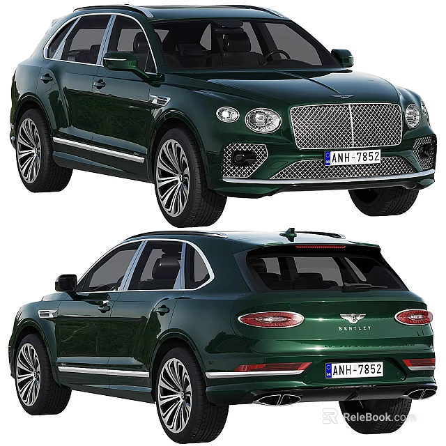 Luxury Green SUV Exterior Design With Chrome Grille Headlights And LED Taillights Alloy Wheels 3d model 