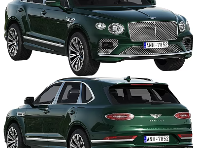 Luxury Green SUV Exterior Design With Chrome Grille Headlights And LED Taillights Alloy Wheels 3d model