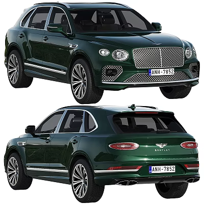Luxury Green SUV Exterior Design With Chrome Grille Headlights And LED Taillights Alloy Wheels 3d model