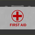 White Medical First Aid Kit With Red Cross Symbol And Emergency Supplies