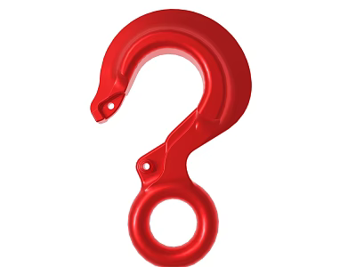 Red Lifting Hook Made Of Durable Metal With Secure Ring Design For Industrial Use 3d model