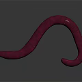 Vibrant Pink Worm With Textured Body In Curved Shape On Gray Background