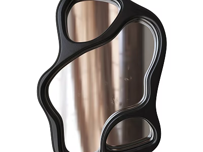 Stylish Modern Decorative Mirror Featuring Black Frame And Irregular Shape Design 3d model