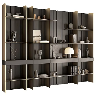 Modern Light Luxury Bookcase Decorative Cabinet 3d model