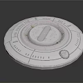 Futuristic Circular Control Panel With Concentric Rings Linear Center And Edge Button