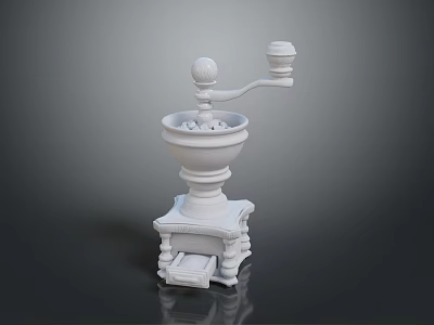 White Vintage Grinder 3D Model Created With Computer Design And Rendering Tools 3d model