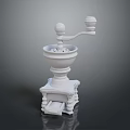 White Vintage Grinder 3D Model Created With Computer Design And Rendering Tools