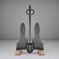 Sturdy Metal Anchor Model With Wooden Base For Home Decorative Use
