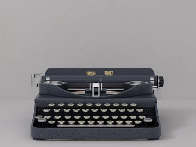 Vintage Office Electrical Appliance Classic Typewriter with Metal Keys and Retro Design 3d model