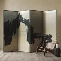 New Chinese-style screen partition screen 3d model