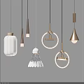 Modern Stylish Pendant Lights With Various Shapes And Gold White Glowing Design