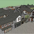 Traditional Ancient Architecture With Gray Tiles Classic Rooftops And Wooden Structures 3d model