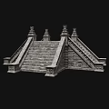 Stone Pedestal Platform Stone Stairway Remains Monuments Architecture 3d model
