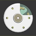 Electric Motor Internal Structure Cross Section View With Coils Rotor And Metallic Housing