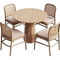 Rattan leisure table and chair combination 3d model