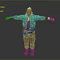 Stylish 3D Male Character In Gray Jacket Maroon Vest With Yellow Tool Belt Arms Outstretched