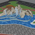 Rockery Stones With Water Pond And Pathways In Garden Landscape Design