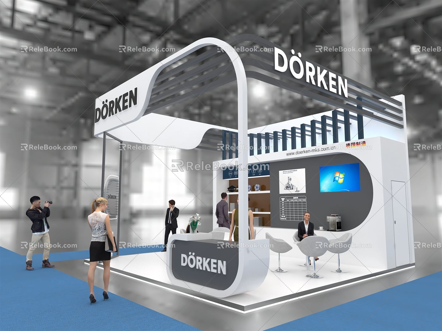 Modern Exhibition Delken Shanghai Surface Treatment Exhibition 3d model