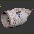 White Aircraft Jet Engine With Silver Components And Red Lines Design 3d model