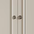Light Colored Cabinet Doors With Silver Round Knobs And Simple Frame Design 3d model