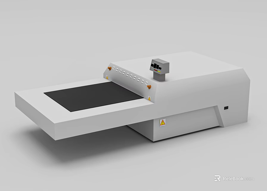 White Commercial Kitchen Equipment With Black Platform And Control Panel 3d model 