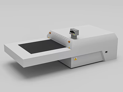 White Commercial Kitchen Equipment With Black Platform And Control Panel 3d model