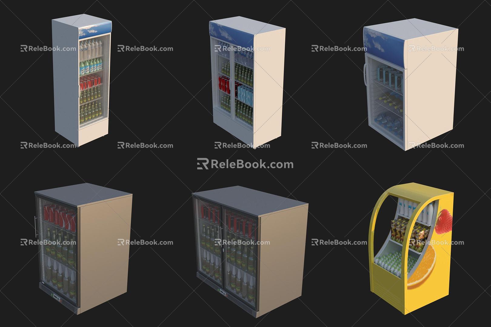 Shopping Mall Supermarket Freezer Freezer 3d model