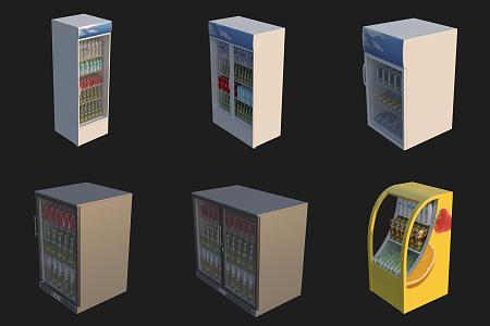 Shopping Mall Supermarket Freezer 3d model