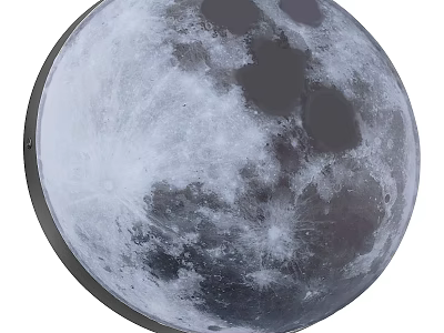 Modern Moon Shaped Wall Lamp with Realistic Surface Texture and Lunar Design 3d model