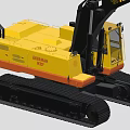 AXEMAN Tracked Functional Vehicle Featuring Yellow Black Exterior And Digging Bucket