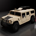 Beige Functional Off Road Vehicle With Roof Spare Tire Front Grille And Large Tires