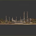 Ancient Ruins Model Display With Architectural Remains Grass And Terrain Details 3d model