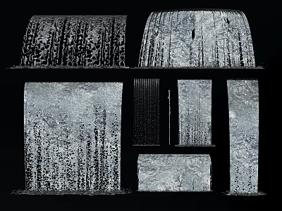 Modern Water Fountain Design With Layered Stone Structure And Flowing Water Features 3d model