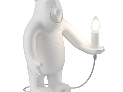 Unique Shaped White Bear Floor Lamp With Cute Cartoon Design And Lighting 3d model