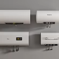 White Wall Mounted Electric Water Heaters with Various Models and Designs 3d model