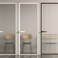 Modern Glass Doors With Different Textures And Frames For Interior Design 3d model