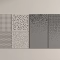 Modern Minimalist Wall Panels With Small Holes Star Patterns Gradient Dots In Gray White Design 3d model