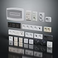 Simon Electrical Sockets And Switches With Various Designs And White Gray Panels