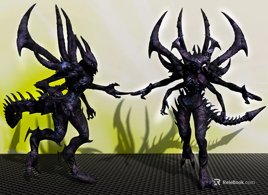 Game And Movie Monster Characters With Multiple Tentacles Wings And Sharp Limbs 3d model 