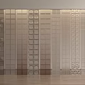 Contemporary Glass Partition Interior Design With Textured Panels And Geometric Patterns 3d model