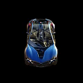 Blue Sports Car With Sleek Aerodynamic Design And Modern Front Headlights
