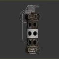 Tactical Metallic Hand Grenade With Cylindrical Shape Surface Holes And Safety Pin