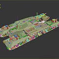 3D Green Military Tank Model With Turret Cannon Tracks And Detailed Exterior Design