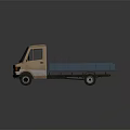 Mercedes Benz Brown Cab Truck With Blue Open Cargo Bed And Single Cab Design