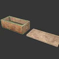 Sculpted Carving Rectangular Box With Lid And Intricate Stone Like Carved Patterns 3d model
