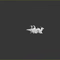 Two Origami Cranes Perched on Wooden Shelf by Window with Outdoor Plants Background